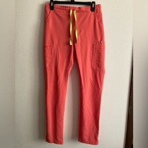 Hot Coral Figs Yola Scrub Bottoms